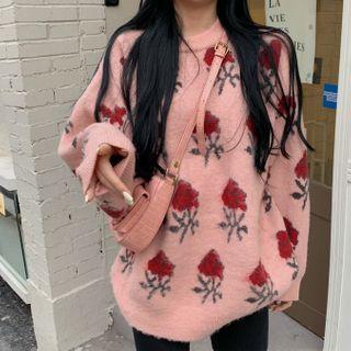 Flower Loose-fit Knit Sweater
