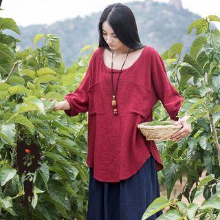 Loose-fit Linen Blend Top