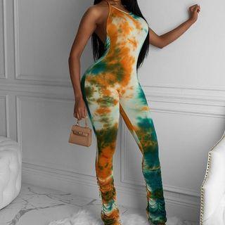 Halter-neck Tie Dye Jumpsuit