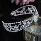 Star Flower Rhinestone Wedding Tiara Silver - One Size