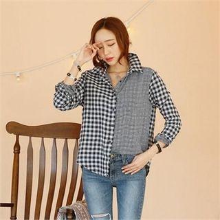 Two-patterned Gingham Shirt