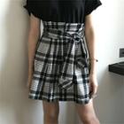 Plaid High Waist A-line Skirt