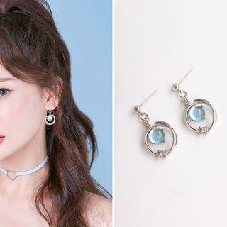 Faux Crystal Alloy Hoop Dangle Earring