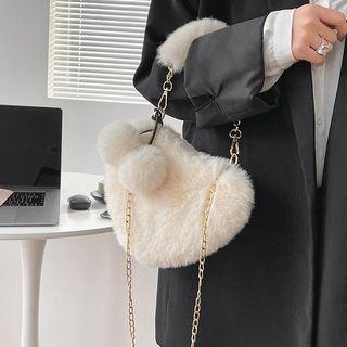 Fluffy Heart Crossbody Bag