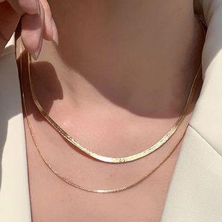 Layered Necklace 1 Pc - Layered Necklace - Gold - One Size