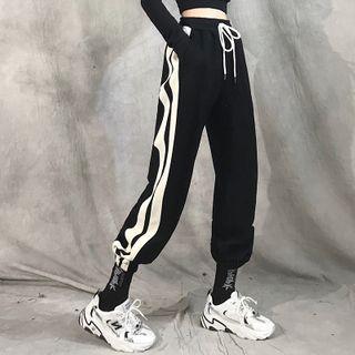 Fleece-lined Gathered Cuff Sweatpants