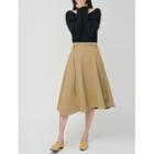 Strap-detail Midi Flare Skirt One Size