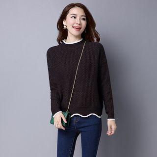 Scalloped Trim Sweater