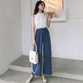 Halter Chiffon Top / Wide Leg Pants