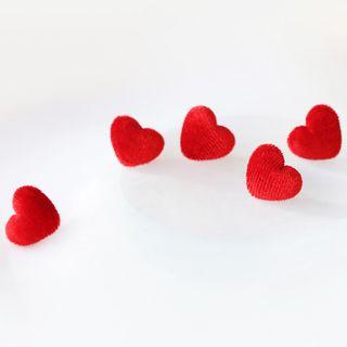 Furry Heart Stud Earring 1 Pair - As Shown In Figure - One Size