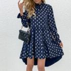 Long Sleeve Dot-pattern Dress