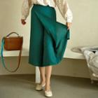Wrap-front Wide Crop Pants