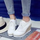 Wedge Cutout Lace-up Sneakers