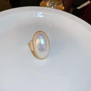 Faux Pearl Open Ring Ring - Gold - One Size