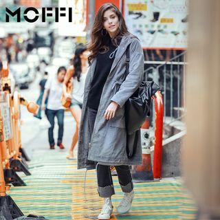 Hooded Corduroy Long Coat
