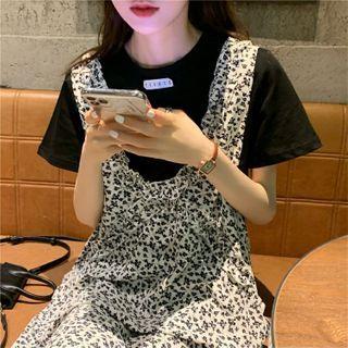 Short-sleeve T-shirt / Floral Sleeveless Dress