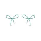 Faux Pearl Bow Stud Earring / Clip-on Earring