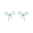 Faux Pearl Bow Stud Earring / Clip-on Earring