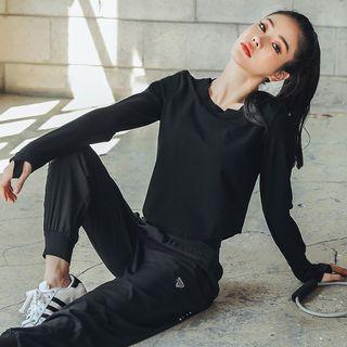 Long-sleeve Zip-back Sports Top