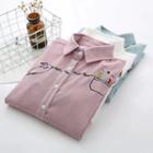 Pencil Embroidery Corduroy Shirt