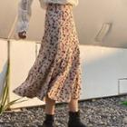 Floral Print Midi Mermaid Skirt