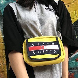 Lettering Flap Crossbody Bag Yellow - One Size