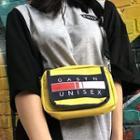 Lettering Flap Crossbody Bag Yellow - One Size