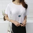 Flare-sleeve Slim-fit T-shirt