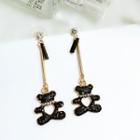 Bear Rhinestone Drop Earring
