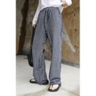 Drawstring Stripe Wide-leg Jeans