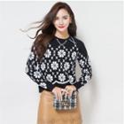 Wool Patterned Knit Top