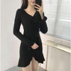 Bell-sleeve Ruffled A-line Dress