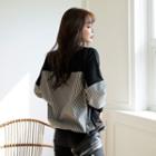 Stripe-panel Boxy-fit Pullover