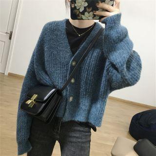 Buttoned Fuzzy Cardigan