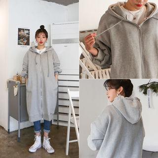 Extra-long Brushed-fleece Hoodie