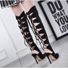 Lace-up Stiletto Heel Over-the-knee Boots