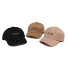 Embroidered Lettering Faux Suede Baseball Cap