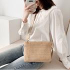 Woven Crossbody Pouch Khaki - One Size