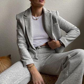 Loose-fit One-button Cropped Blazer