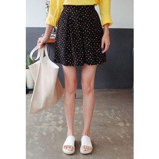 Patterned Chiffon Mini Skirt