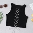 Chain Strap Lace-up Tank Top