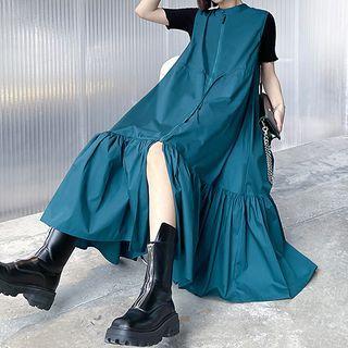 Zipped Midi Overall Dress