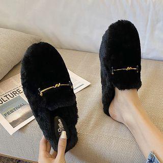 Fluffy Loafer Mules