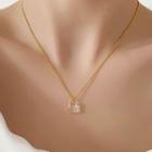 Mini Transparent Handbag Pendant Stainless Steel Necklace A - Gold - One Size