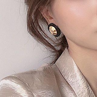 Textured Alloy Acrylic Disc Earring