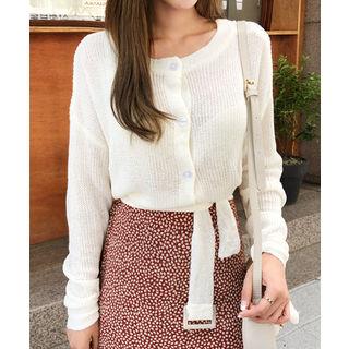 Buckled-waist Convertible Knit Top