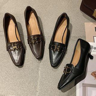 Pointy-toe Kitten-heel Loafers
