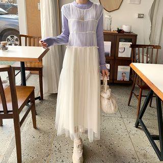 Sheer Tulle Tiered Dress