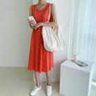 Cotton Midi Tank Dress Green - One Size