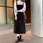 Semi High-neck Long-sleeve Top / A-line Back Spaghetti Strap Midi Skirt / A-line Back Spaghetti Strap Maxi Skirt